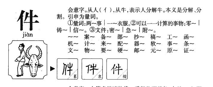 件字字源