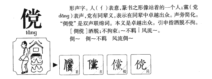 傥字字源