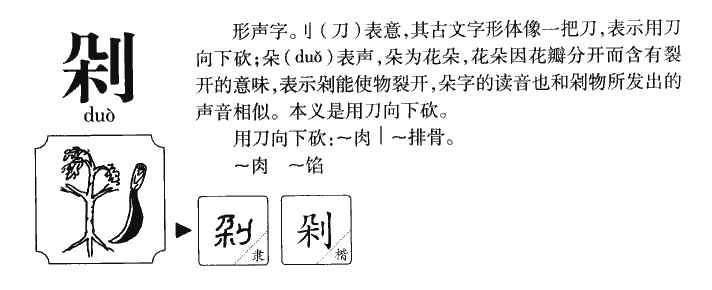 剁字字源