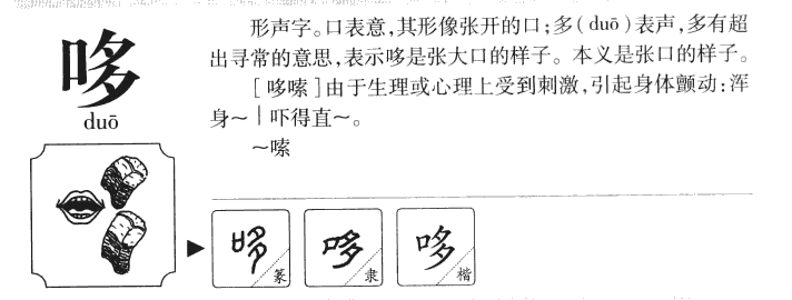 哆字字源