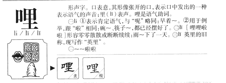 哩字字源