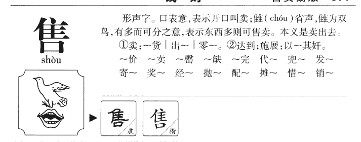 售字字源
