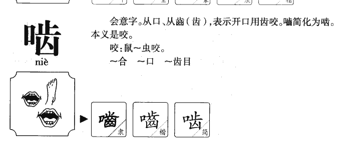 啮字字源