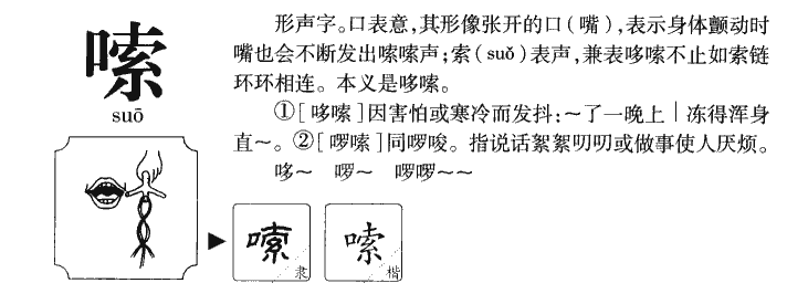 嗦字字源