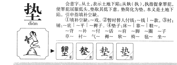 垫字字源