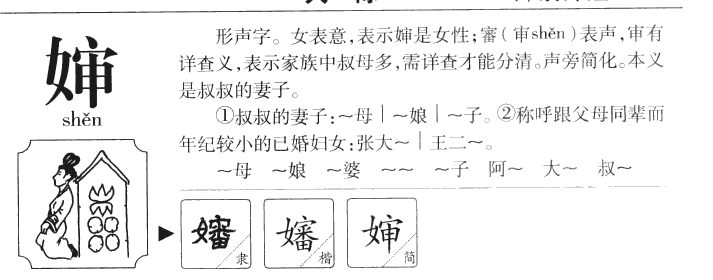 婶字字源