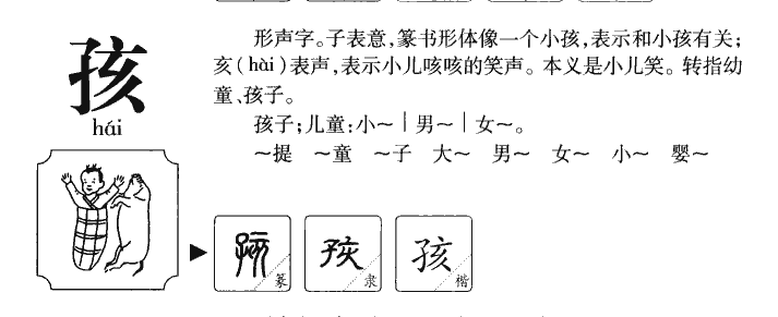 孩字字源