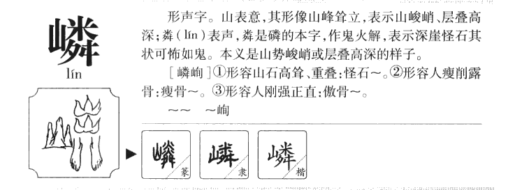 嶙字字源