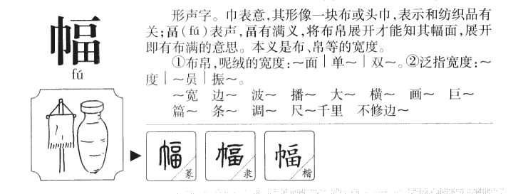 幅字字源