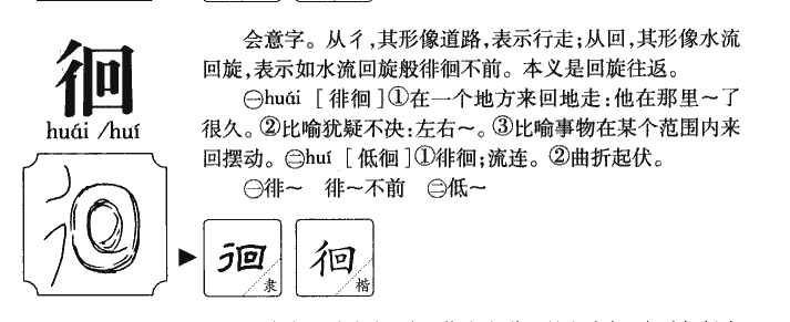 徊字字源