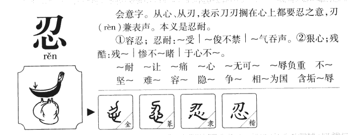 忍字字源