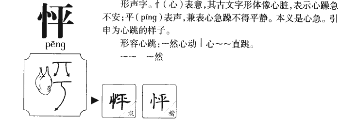 怦字字源