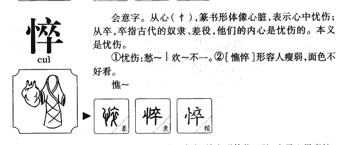 悴字字源