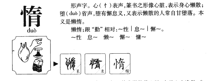 惰字字源