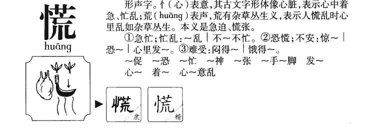 慌字字源