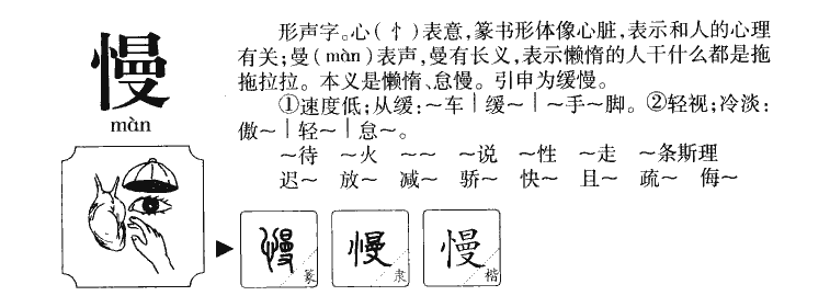 慢字字源