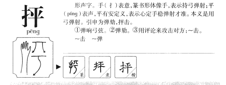 抨字字源