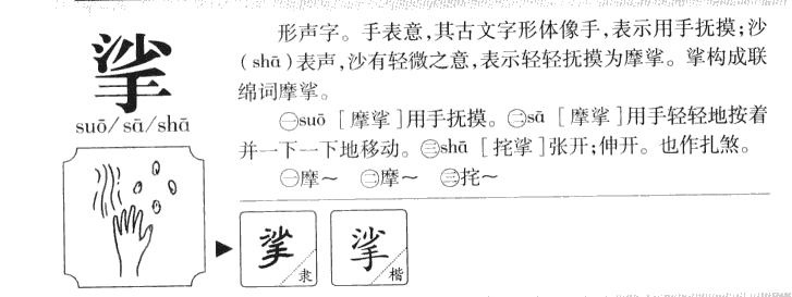 挲字字源