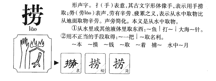 捞字字源