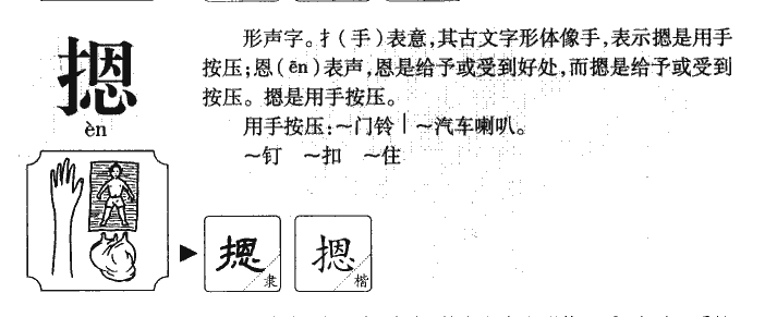 摁字字源
