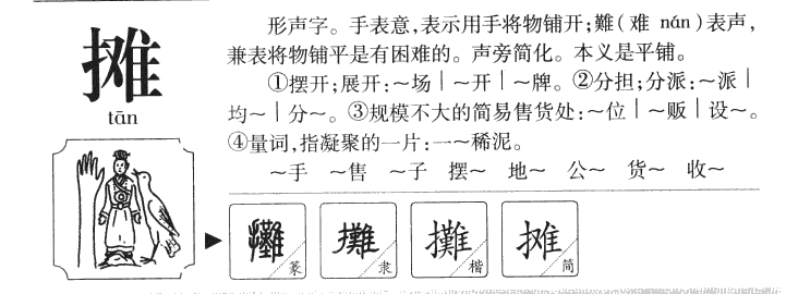 摊字字源