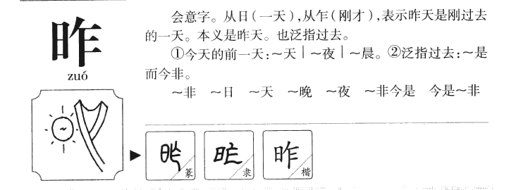 昨字字源