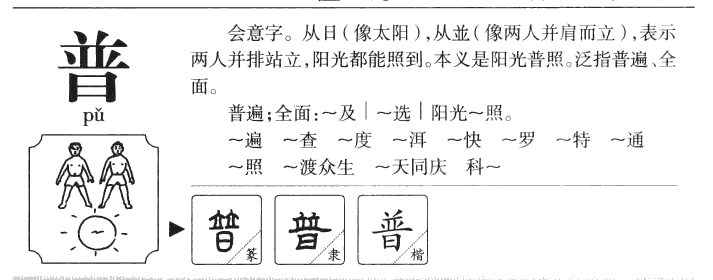 普字字源