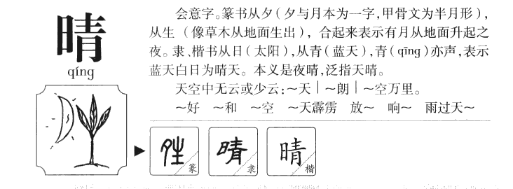 晴字字源