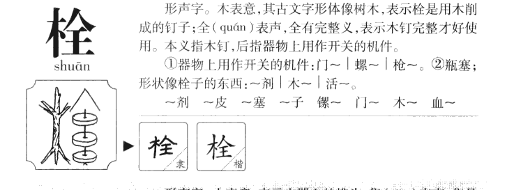 栓字字源