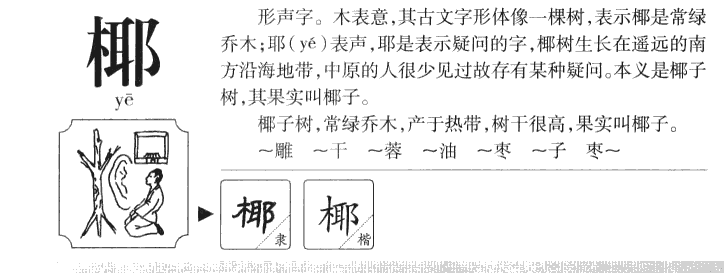 椰字字源