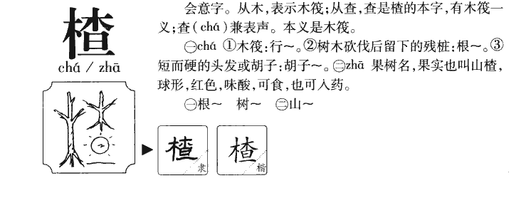 楂字字源