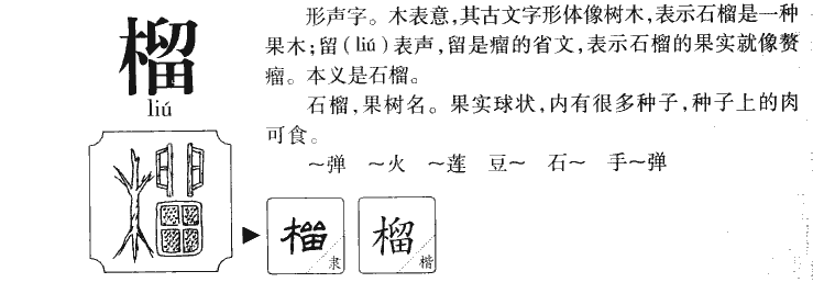榴字字源