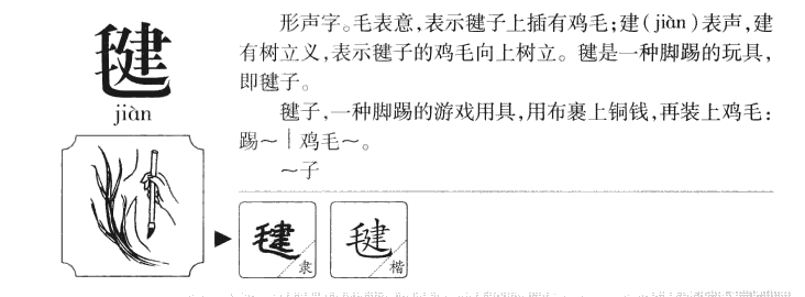 毽字字源