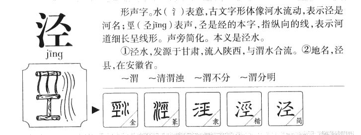 泾字字源