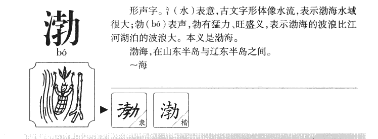 渤字字源