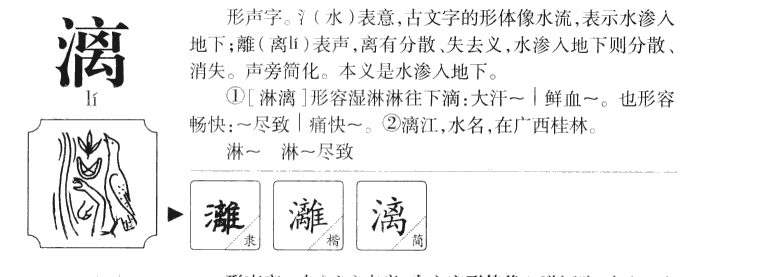 漓字字源