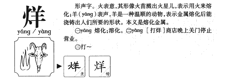 烊字字源