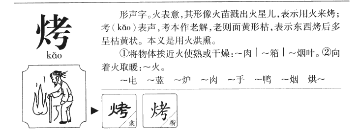 烤字字源