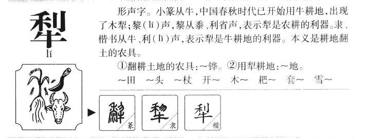 犁字字源