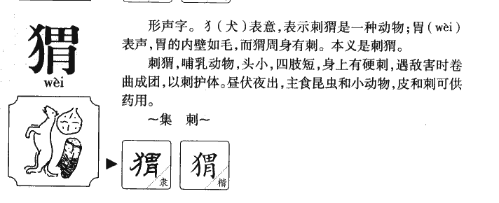 猬字字源