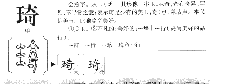 琦字字源