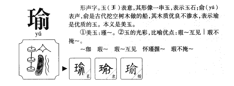 瑜字字源