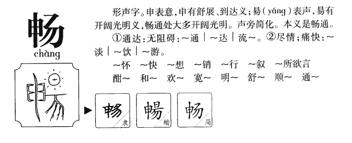 畅字字源