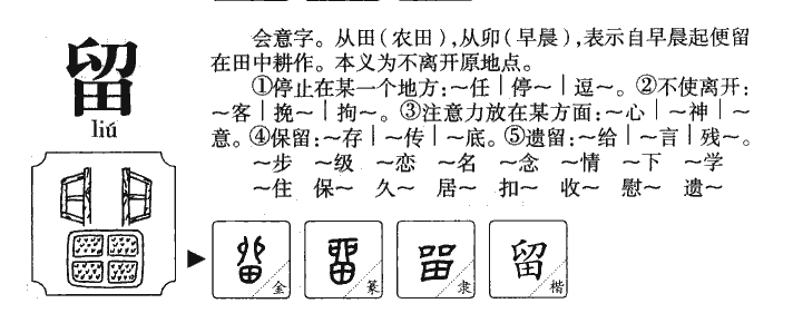 留字字源