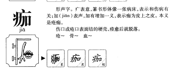 痂字字源