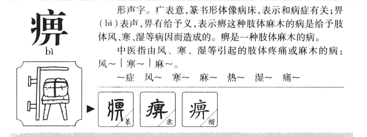 痹字字源