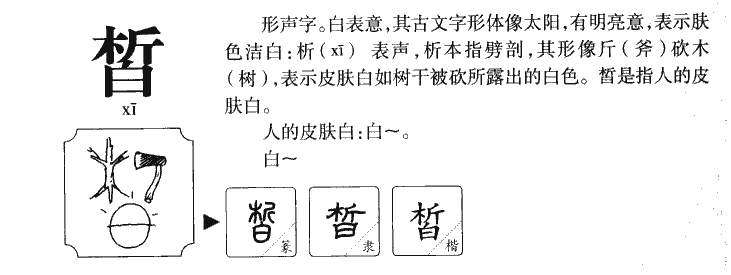 皙字字源