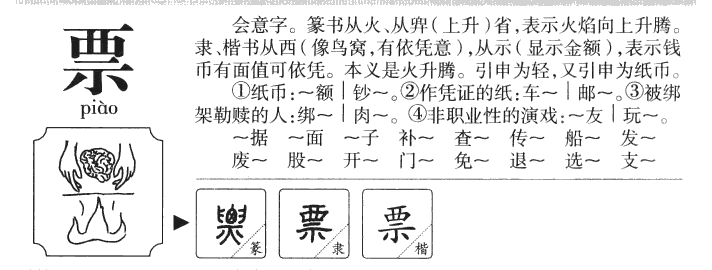 票字字源