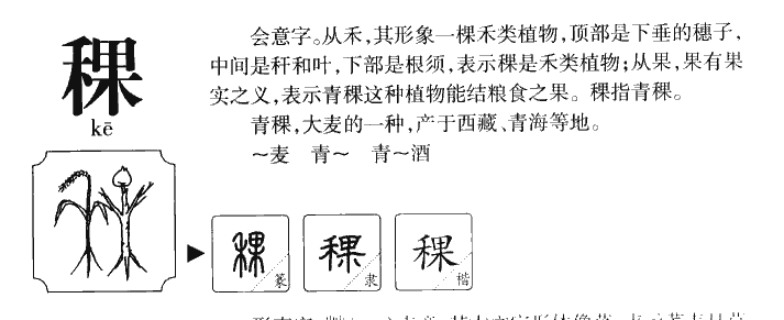 稞字字源