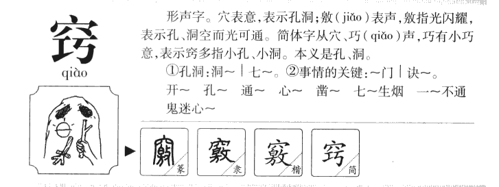 窍字字源